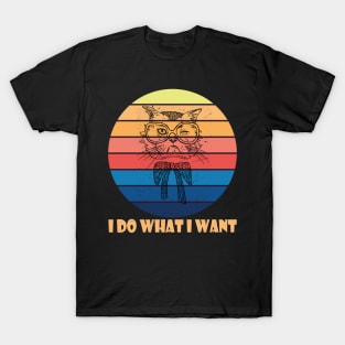 Retro I do what I want cat funny cat lover T-Shirt